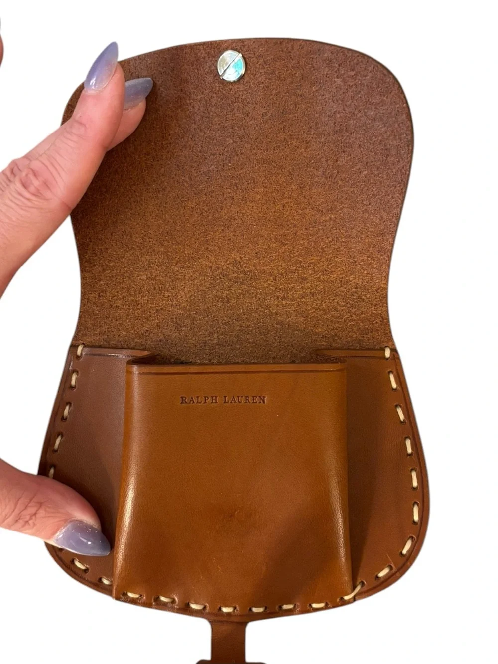Ralph Lauren Rare Saddle Tan Italian Leather Belt & Removable Pouch M